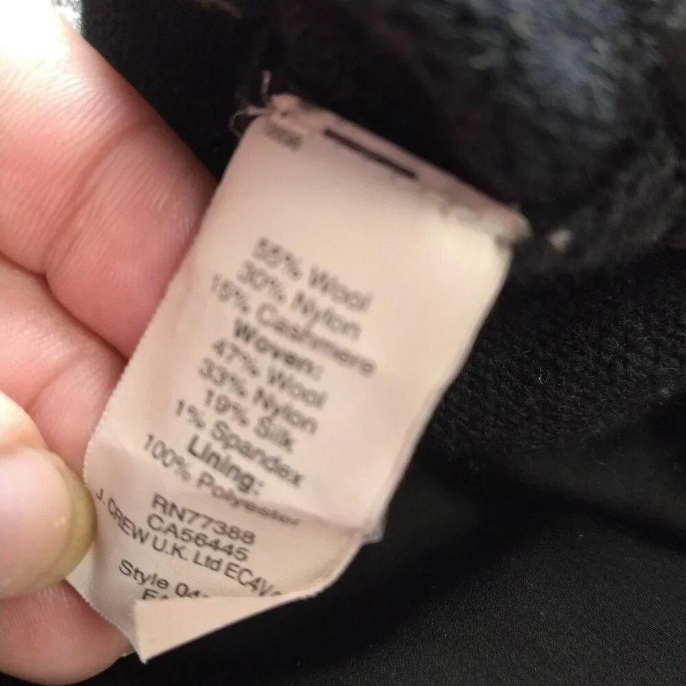 J.Crew With Cashmere Wool Blend Women's XS Black/Gray Pullover Sweater Two Tone